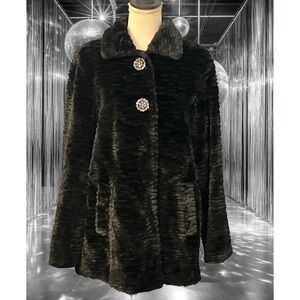 Luxurious Black Faux Fur Coat